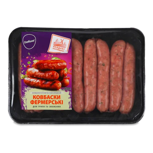 Ковбаски Для Грилю Та Смаження В/ґ Фермерські Глобино, Охол., Лоток 500г