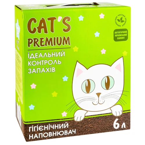 Наповнювач гігієнічний Cat's Premium для котів сапонітовий 6л