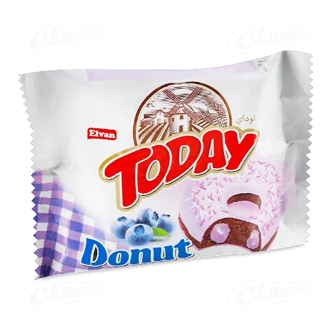 Пончик Elvan Today з чорничною начинкою, 50г