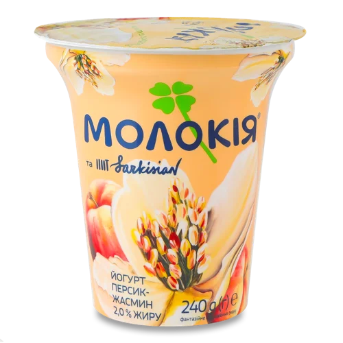 Йогурт 2% з Фруктовим Наповнювачем Персик-Жасмин, пастеризований, в/ґ, 240г
