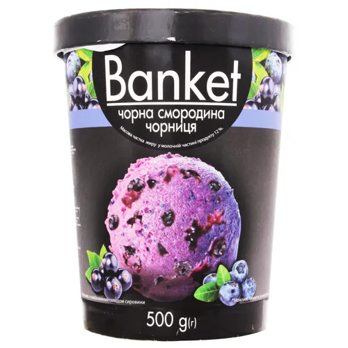 Морозиво 12% Чорна смородина-чорниця Banket відро 500г
