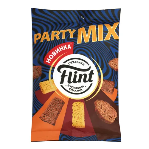Сухарики з м'ясним смаками Party mix Flint м/у 100г