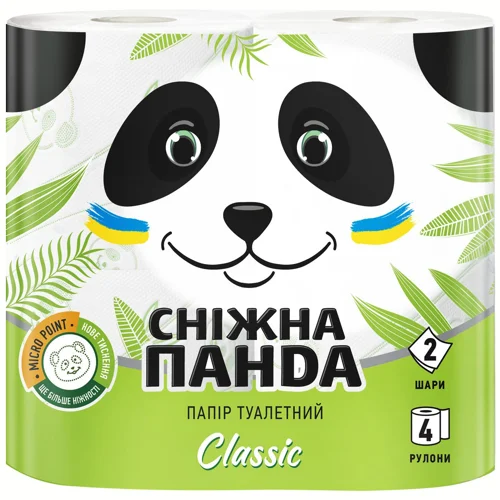 Туалетний папір Сніжна Панда Classic 2-шаровий 4шт