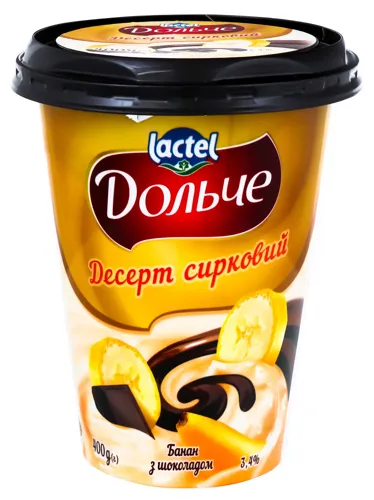 Десерт 3.4% сирковий Банан з шоколадом Дольче ст 400г