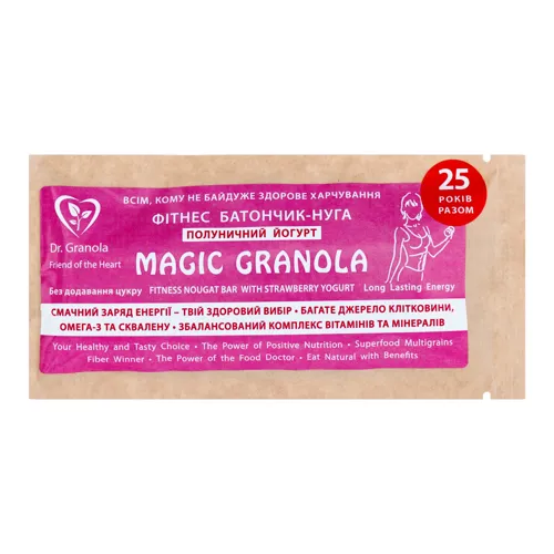 Батончик-нуга Полуничний йогурт Magic granola Dr.Granolа м/у 35г