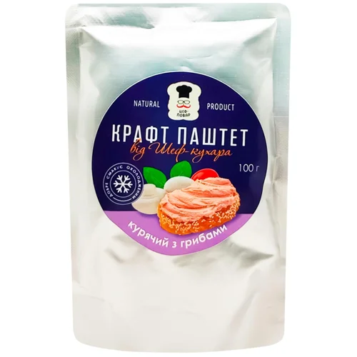 Паштет Шеф-Повар курячий з грибами 100г
