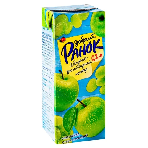 Нектар Добрий ранок Виноград-яблуко 200мл