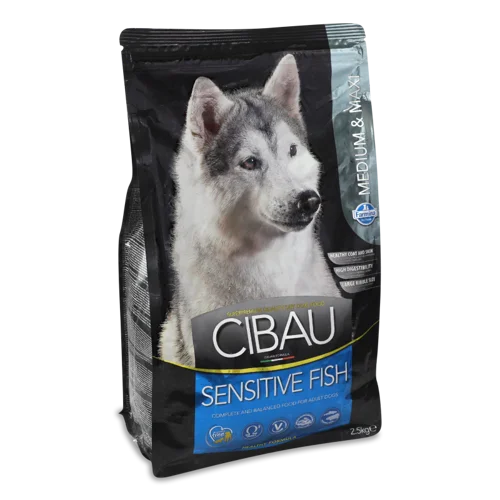 Корм сухий повнораціонний для дорослих собак Sensitive Fish Medium&Maxi Cibau Farmina, в/ґ, 2.5 кг