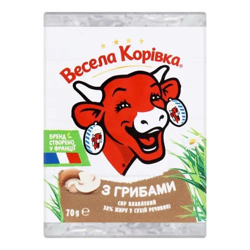 Сир плавлений 38% з грибами Вершковий Весела Корівка м/у 70г