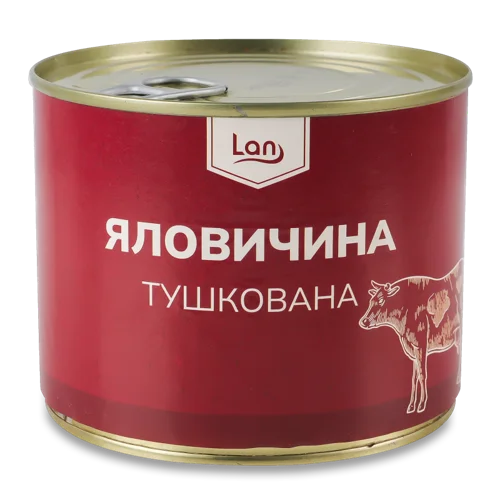 Яловичина Тушкована В/ґ, Залізна Банка 525г