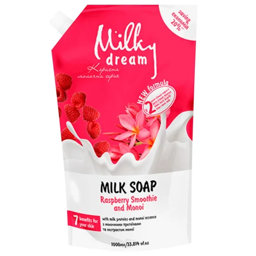 Крем-мило рідке Milky Dream малиновий смузі та моної 1л