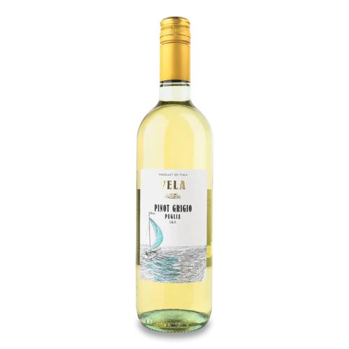 Вино Pinot Grigio Пулья Б/Сухе 12.5% 0.75л C/Б Vela Garda