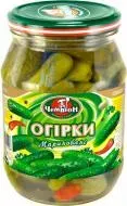 Огірки мариновані цілі 450г скляна банка