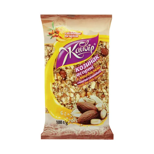 Козинак Арахіс+рис+мигдаль+фундук Жайвір м/у 100г