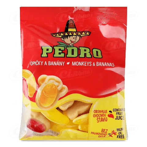 Цукерки Pedro «Мавпи та банани» жувальні, 80г