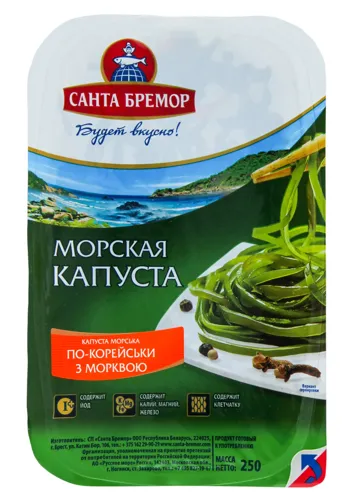 Морська капуста з морквою По-корейськи Санта Бремор вищого ґатунку 250г