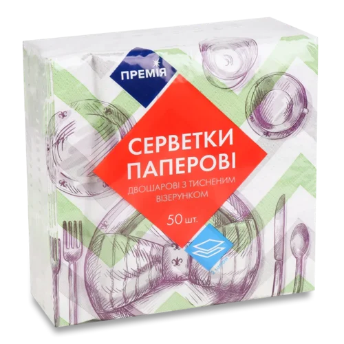 Серветка столова «Премія»® зелена, 50 шт./уп.