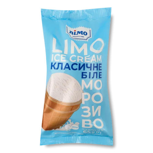 Морозиво 12% В/ґ У Вафельному Стаканчику Класичне Біле Лімо, 65г