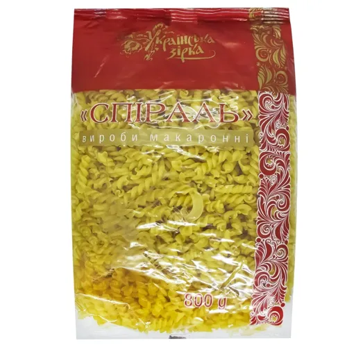 Макаронні вироби Українська Зірка Спіралі 800г