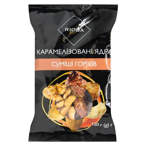 Суміш горіхів Rioba карамелізовані ядра 120г