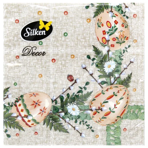 Серветки столові Silken Пасхальна серветка 3-шарові 33*33см 18шт