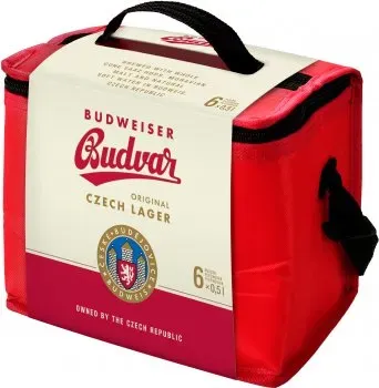 Набір упаковка пива Budweiser світле фільтроване 5% 0.5л x 6 шт + термосумка