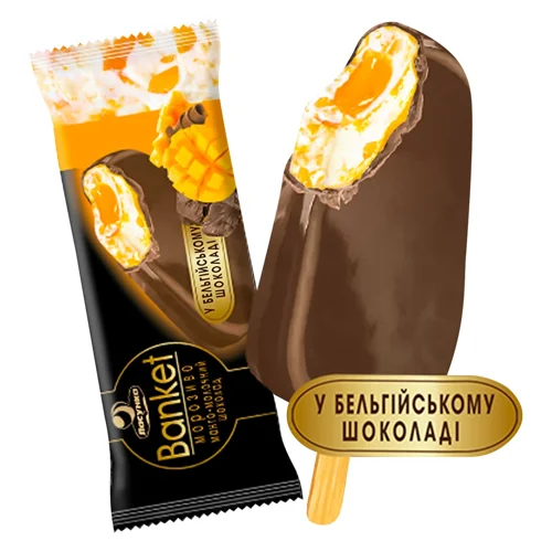 Морозиво Ласунка Banket Ескімо Манго в бельгійському шоколаді 90г