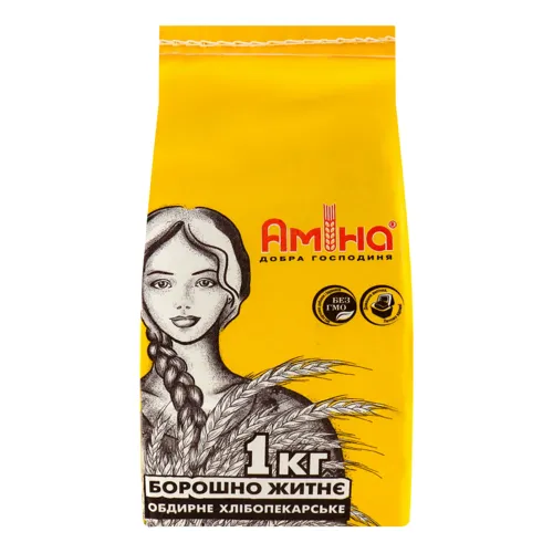 Борошно житнє обдирне хлібопекарське Аміна м/у 1кг
