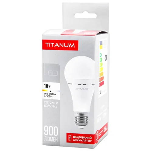 Лампа Titanum LED акумуляторна A68 10W E27 4000K 220V