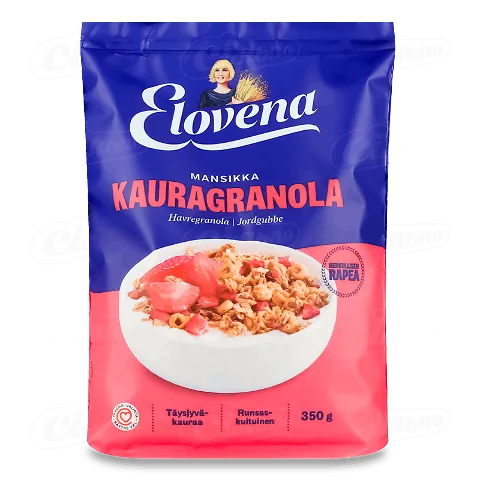 Гранола Elovena вівсяна полуниця, 350г