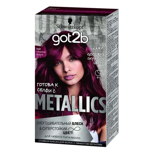 Фарба крем для волосся Got2b Metallics M68 темний рубін