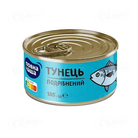 Тунець «Повна Чаша» подрібнений в розсолі, 185г