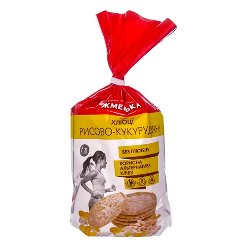 Хлібці хрусткі рисово-кукурудзяні Крекерси Жменька м/у 100г