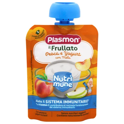 Пюре Plasmon з персиками, яблуками та йогуртом 85г