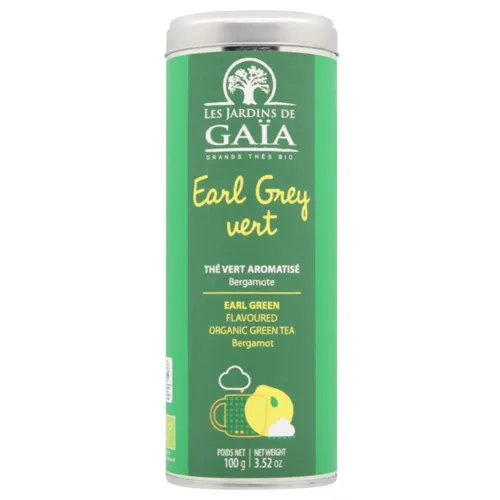 Чай зелений Les Jardins de Gaia Earl Green з ароматом бергамоту органічний 100г