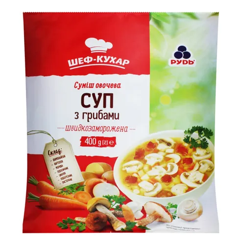 Суміш овочева заморожена Суп з грибами Шеф Кухар 400г