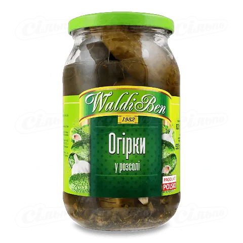 Огірки WaldiBen в розсолі, 820г
