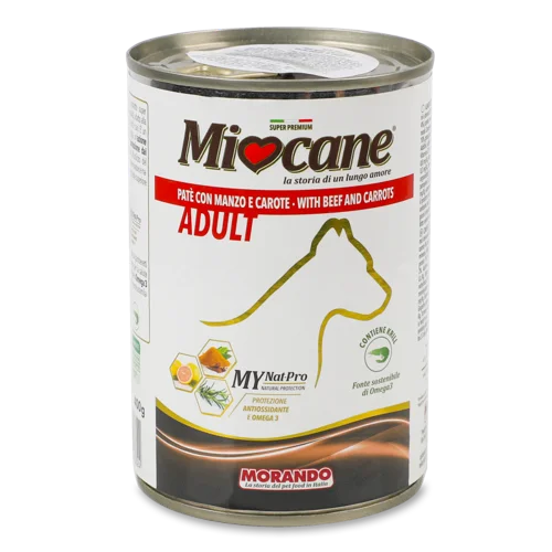 Корм Консервований Для Собак З Яловичиною Та Морквою Miocane з/б 400г