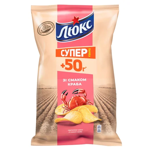 Чипси Люкс картопляні зі смаком краба 183г