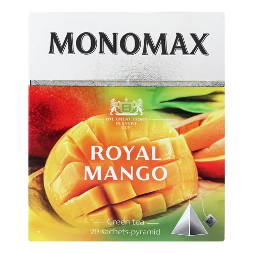 Чай зелений байховий китайський листовий з пелюстками квітів Royal Mango Monomax к/у 20х1.5г