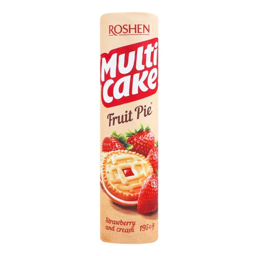Печиво цукрове Strawberry and cream Multi cake Roshen м/у 180г
