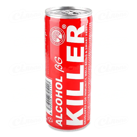 Напій Alcohol Killer смак лимона безалкогольний слабогазований у залізній банці, 250мл