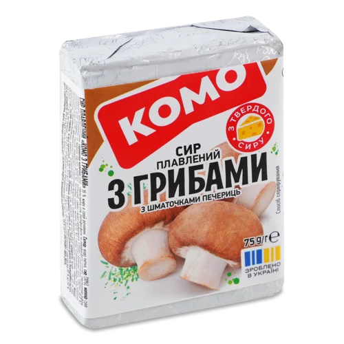 Сир Плавлений Вищого Ґатунку З Грибами Комо, 35%, 75г