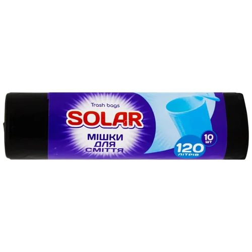 Пакети для сміття Solar 120л 10шт