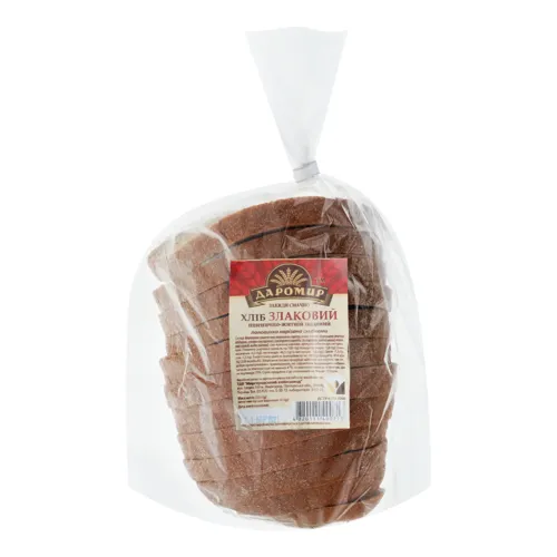 Хліб половинка в нарізці пшенично-житній подовий Злаковий Даромир м/у 335г