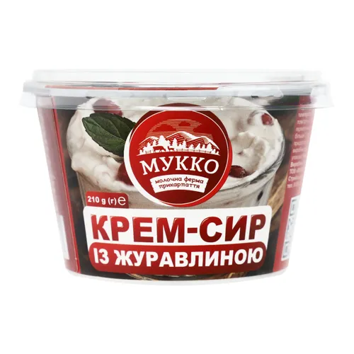 Крем-сир 32.6% з журавлиною Мукко ст 210г