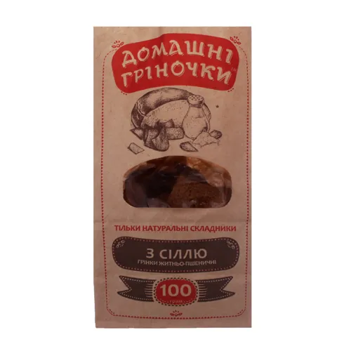 Грінки житньо-пшеничні з сіллю Домашні гріночки м/у 100г