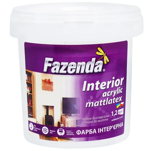 Фарба Fazenda Interior акрилова біла 1,2кг