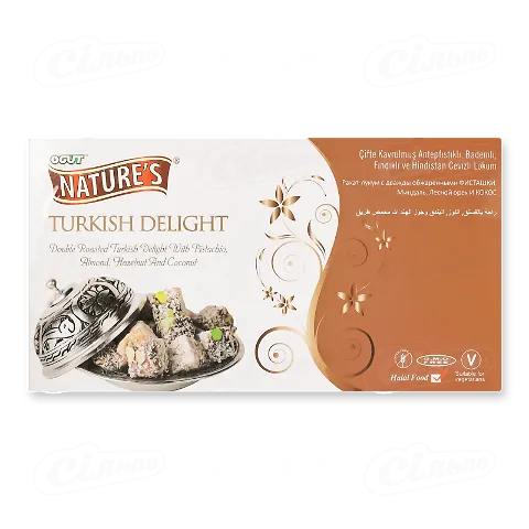 Лукум Nature's фісташка-фундук-мигдаль-кокос, 450г