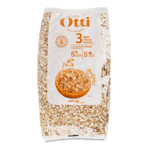 Суміш Пластівців Із Різаної Крупи Мікс Трьох Злаків, м/у 400г